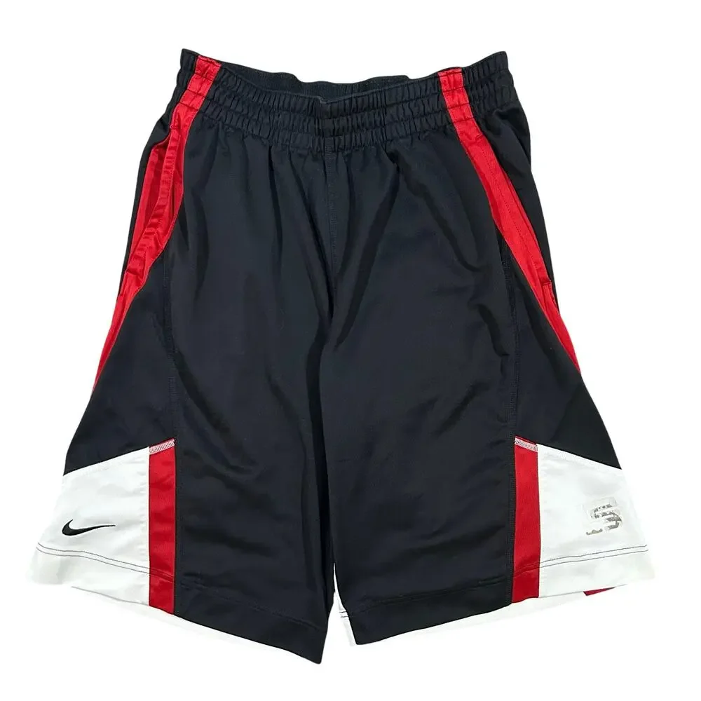 Vintage Y2K Nike Basketball Shorts Baggy Mens Medium Black Red Athletic Gym